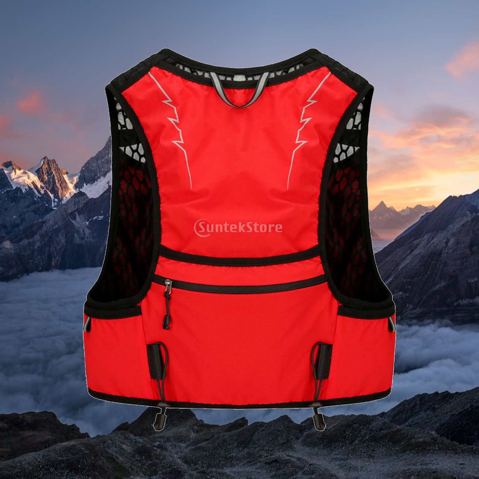 Running Gear Bag For Men - เสื้อกั๊กสำหรับใส่ถุงน้ำสำหรับผู้ชายและผู้หญิง น้ำหนักเบา อุปกรณ์วิ่ง กระเป๋ากีฬา กระเป๋าเป้สะพายหลังแบบมีช่องระบายอากาศ สำหรับตั้งแคมป์