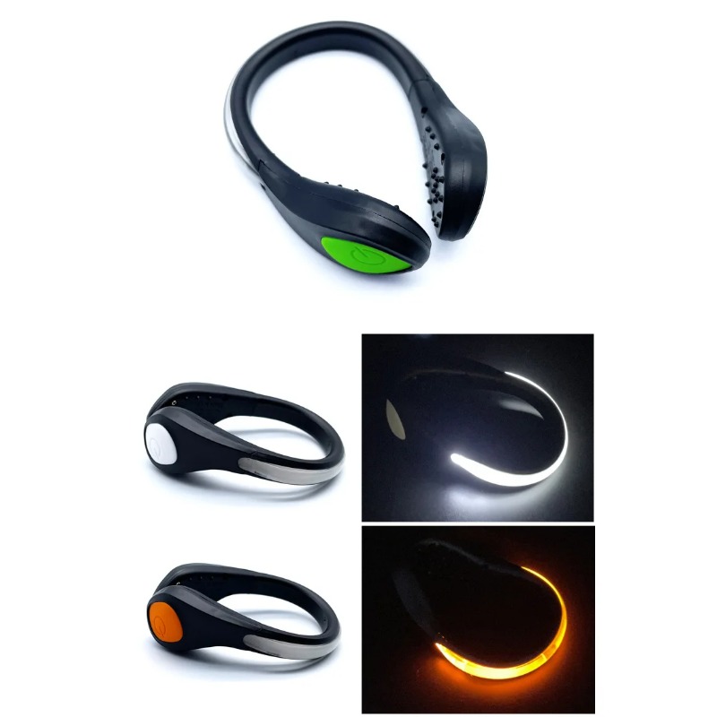 Running Gear Night - ไฟหนีบรองเท้าแบบใหม่พร้อมไฟ LED สำหรับเตือนความปลอดภัยสำหรับการวิ่งกลางคืนกลางแจ้ง ปั่นจักรยาน และอุปกรณ์กีฬา