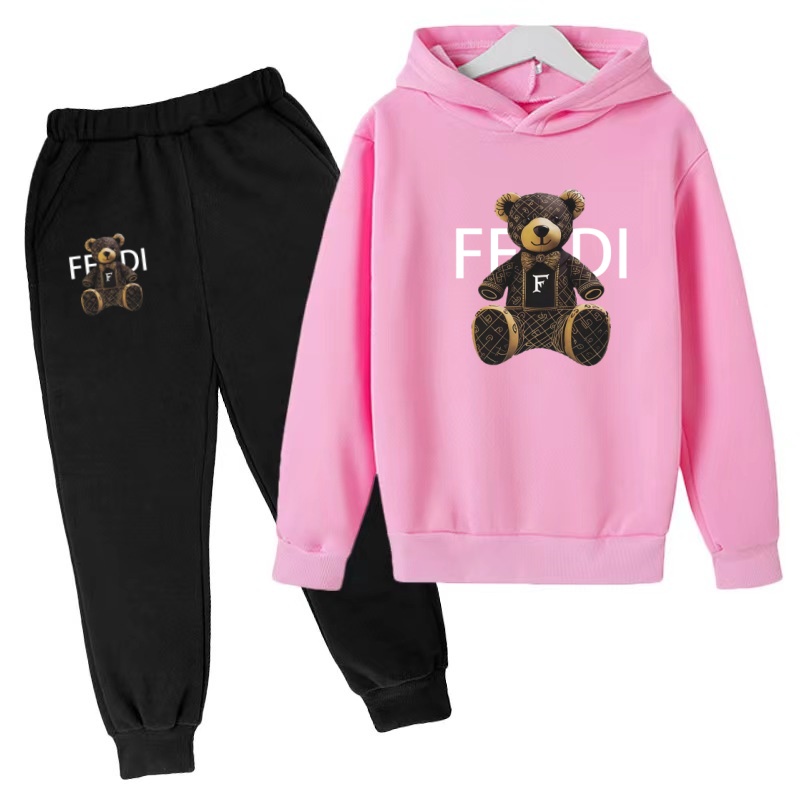 Running Gear For Kids - เสื้อฮู้ดเด็ก ชุดฤดูใบไม้ร่วง ลายตัวอักษรและหมี เสื้อโค้ทเด็กชายหญิง อายุ 3-12