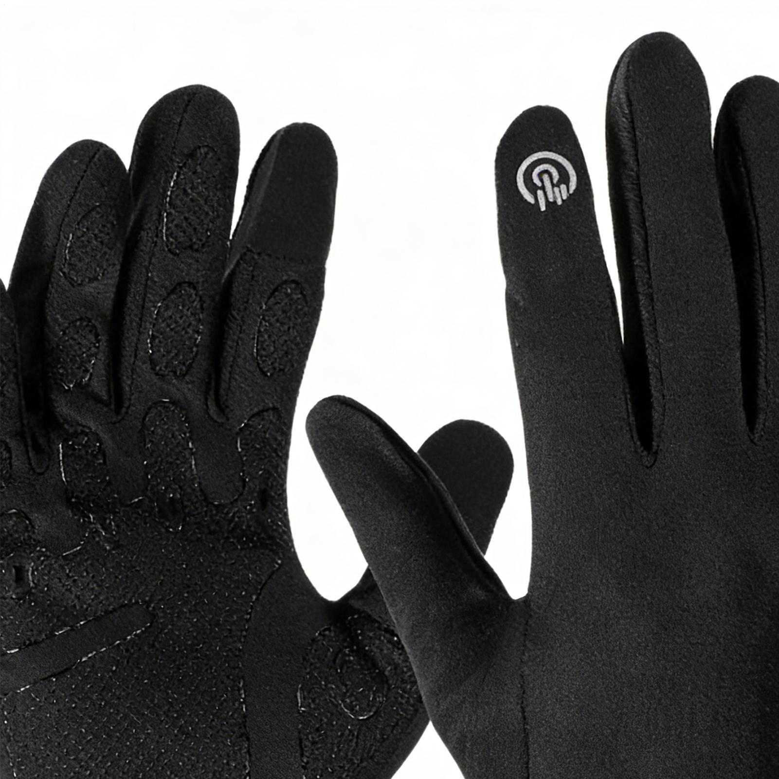 Running Gear Cold Weather - ถุงมือปั่นจักรยานแบบเต็มนิ้ว สำหรับอากาศหนาว อุปกรณ์กลางแจ้ง รองรับหน้าจอสัมผัส ถุงมือสำหรับปั่นจักรยาน วิ่ง