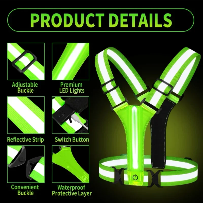 เสื้อกั๊กสะท้อนแสง LED สำหรับว - Running Gear Night บทวิจารณ์และราคา