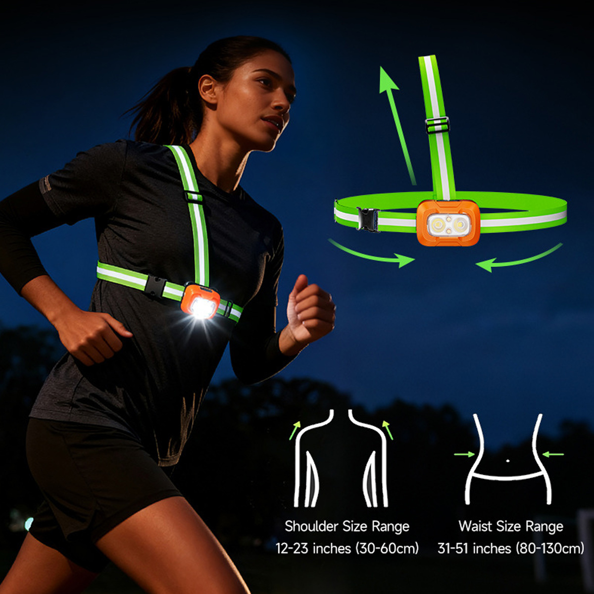 ไฟวิ่งแบบชาร์จ USB กันน้ำ น้ำห - Running Gear Night บทวิจารณ์และราคา